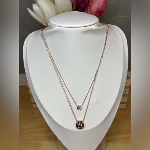 Michael Kors Jewelry - Michael Kors Rose Gold Double Layer Necklace